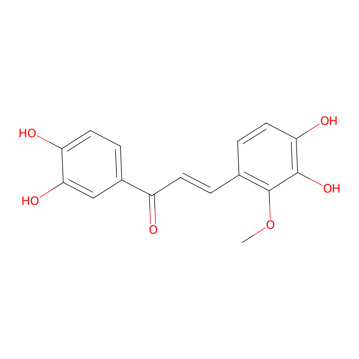 (2E)-3-(3,4-Dihydroxy-2-methoxyphenyl)-1-(3,4-dihydroxyphenyl)-2-propen-1-one molecular structure, CAS 197227-39-7
