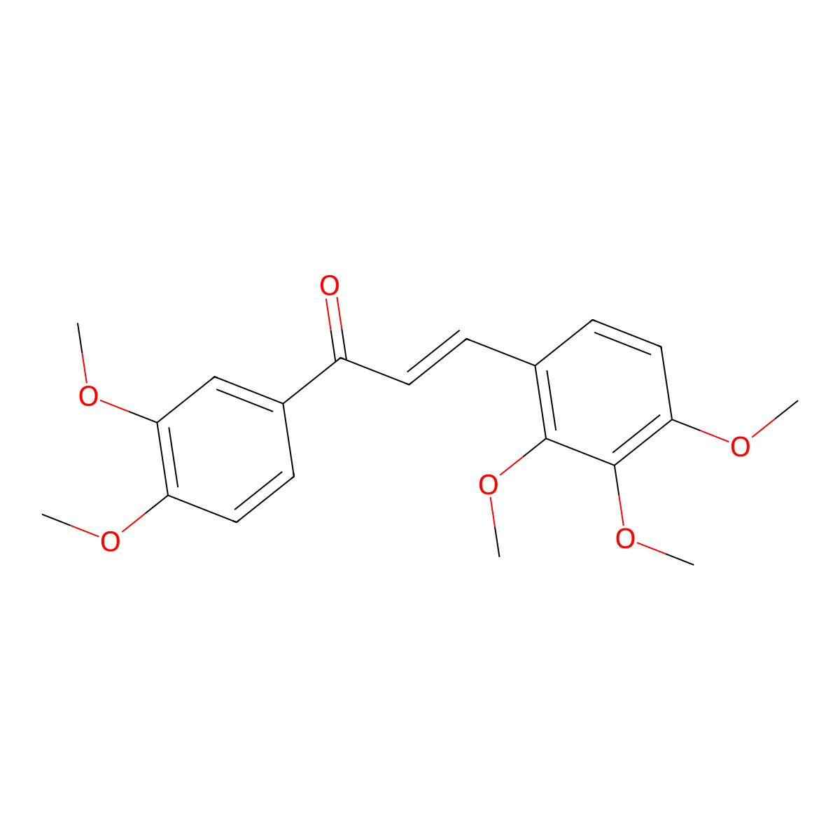 (2E)-1-(3,4-dimethoxyphenyl)-3-(2,3,4-trimethoxyphenyl)prop-2-en-1-one molecular structure, CAS 197227-41-1