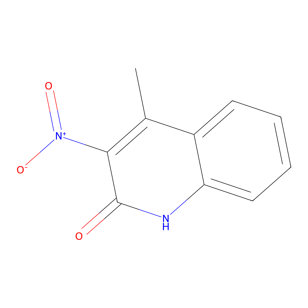 4-Methyl-3-nitroquinolin-2(1H)-one molecular structure, CAS 197229-46-2