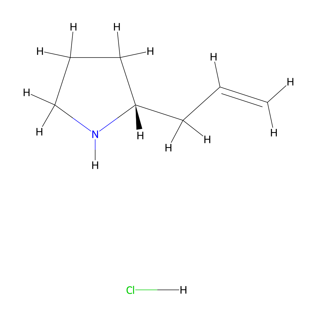 (R)-2-Allylpyrrolidine hydrochloride molecular structure, CAS 197230-31-2