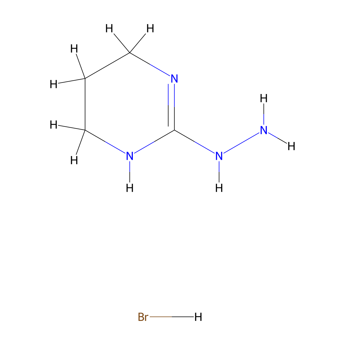 2-Hydrazino-1,4,5,6-tetrahydropyrimidine hydrobromide molecular structure, CAS 197234-18-7