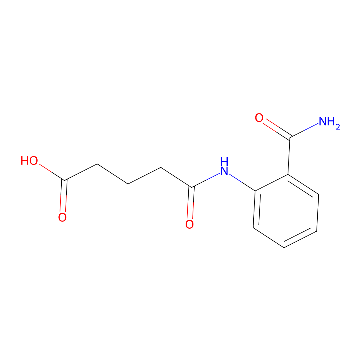 4-[(2-Carbamoylphenyl)carbamoyl]butanoic acid molecular structure, CAS 197236-49-0