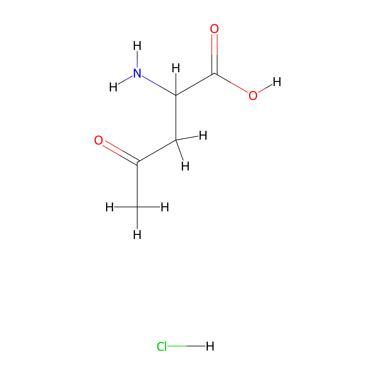 2-Amino-4-oxopentanoic acid hydrochloride molecular structure, CAS 197237-27-7