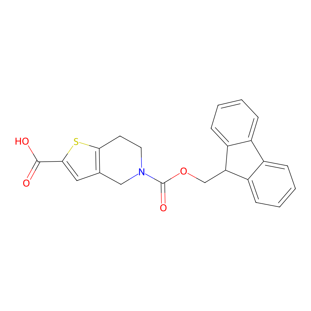 5-(((9H-fluoren-9-yl)methoxy)carbonyl)-4H,5H,6H,7H-thieno(3,2-c)pyridine-2-carboxylic acid molecular structure, CAS 197238-14-5