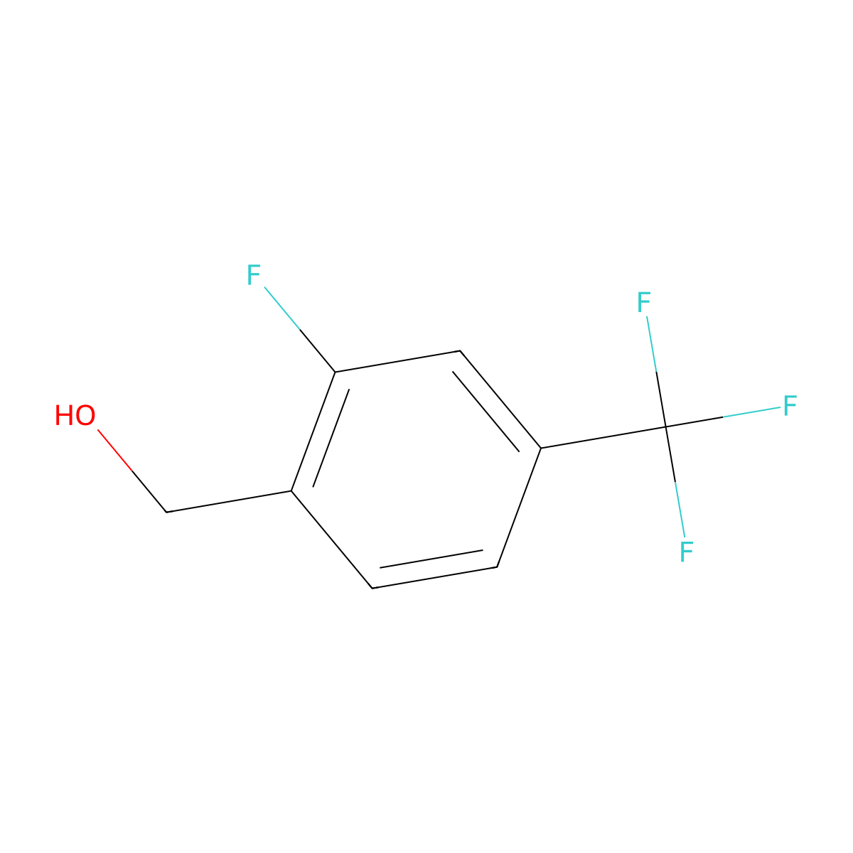 2-Fluoro-4-(trifluoromethyl)benzyl alcohol molecular structure, CAS 197239-49-9