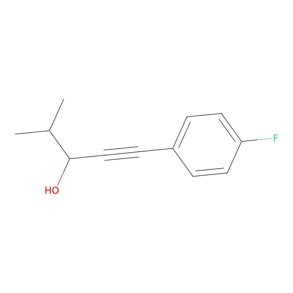 1-(4-Fluorophenyl)-4-methyl-1-pentyn-3-ol molecular structure, CAS 197239-57-9
