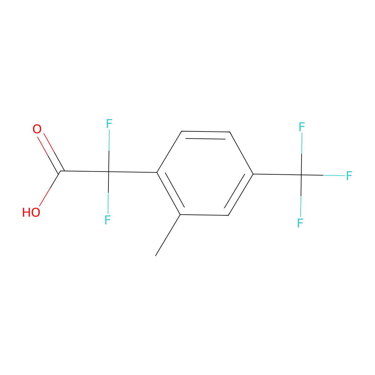 2,2-Difluoro-2-[2-methyl-4-(trifluoromethyl)phenyl]acetic acid molecular structure, CAS 1972398-35-8
