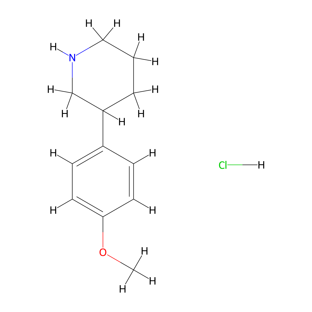 3-(4-Methoxyphenyl)piperidine hydrochloride molecular structure, CAS 19724-83-5