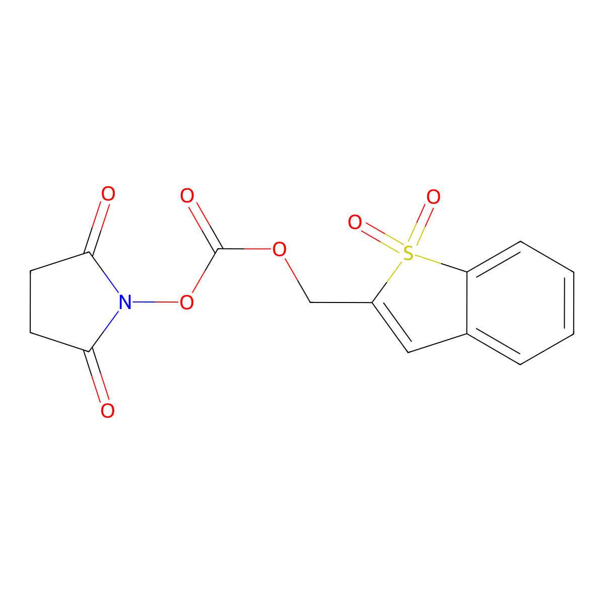 (1,1-Dioxidobenzo[b]thiophen-2-yl)methyl (2,5-dioxopyrrolidin-1-yl) carbonate molecular structure, CAS 197244-91-0
