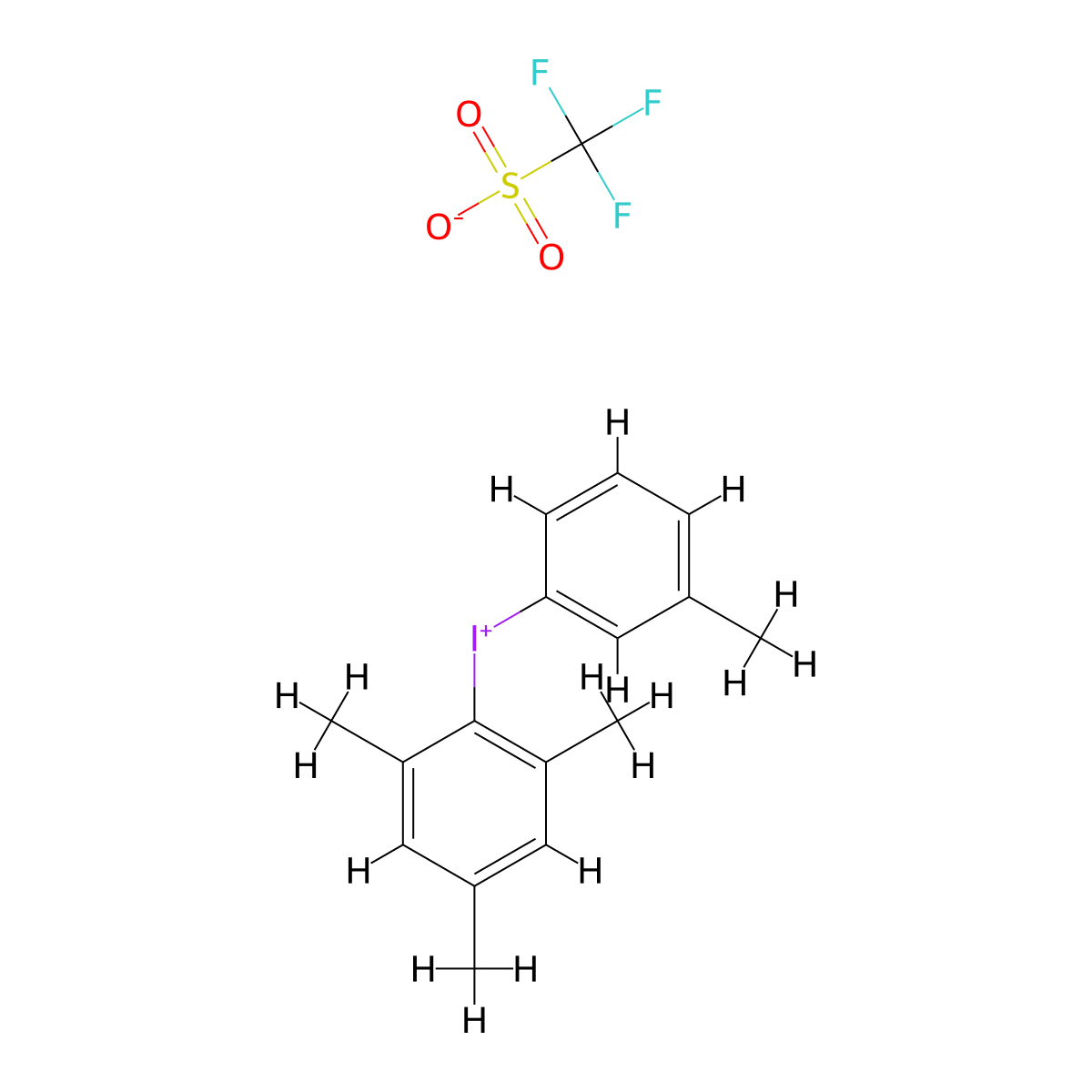 (3-Methylphenyl)(2,4,6-trimethylphenyl)iodonium Trifluoromethanesulfonate molecular structure, CAS 197245-87-7