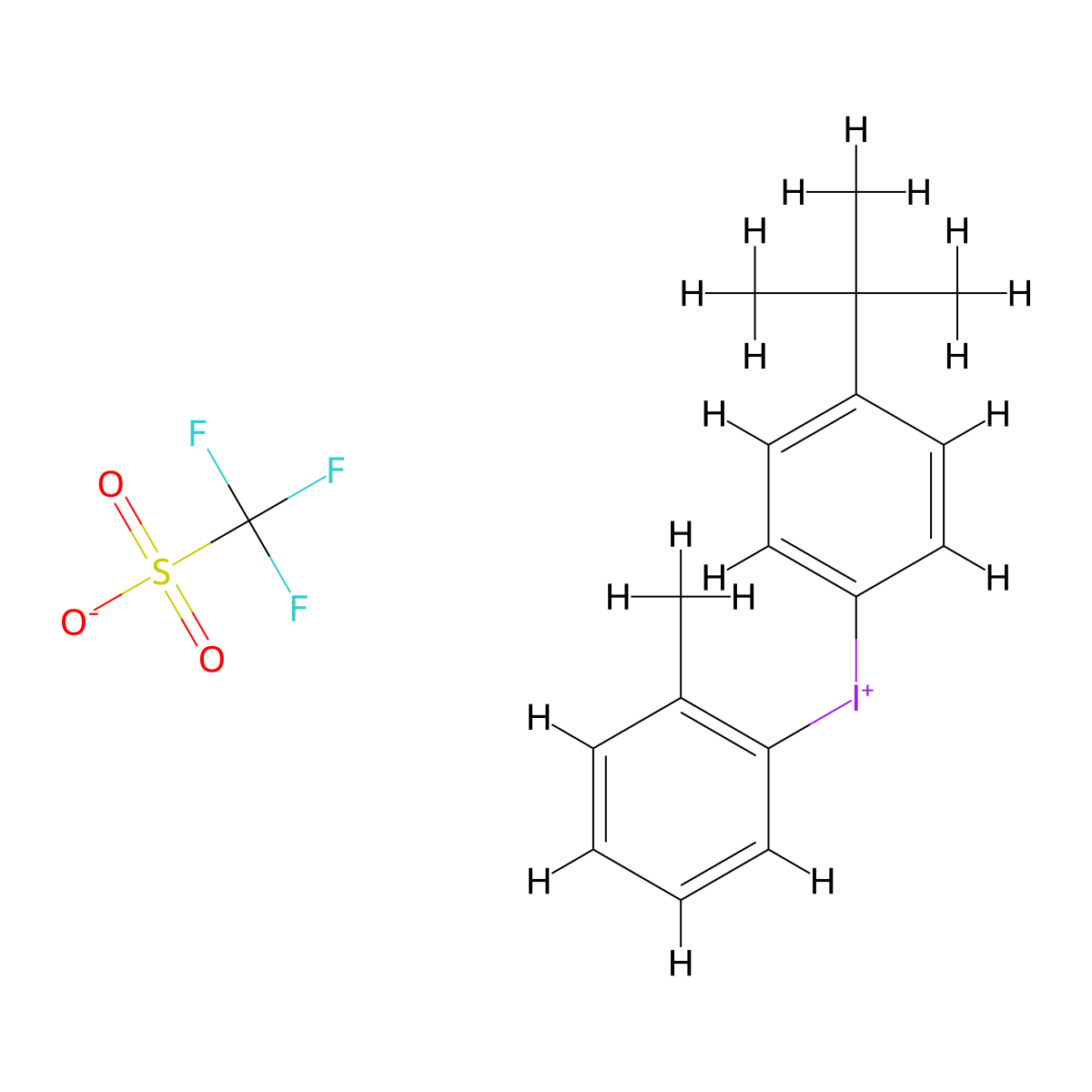 (2-Methylphenyl)(4-tert-butylphenyl)iodonium triflate molecular structure, CAS 197245-95-7