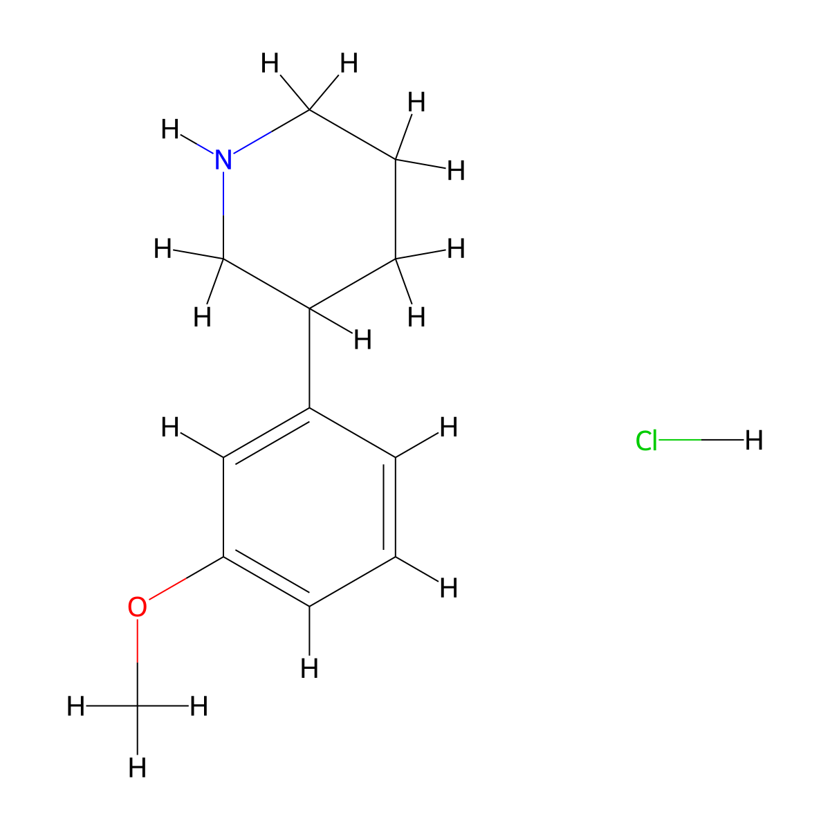 3-(3-Methoxyphenyl)piperidine hydrochloride molecular structure, CAS 19725-18-9