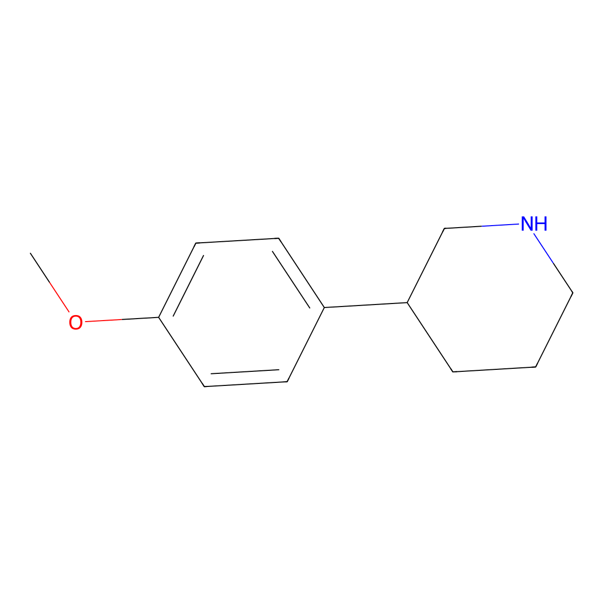 3-(4-Methoxyphenyl)piperidine molecular structure, CAS 19725-26-9