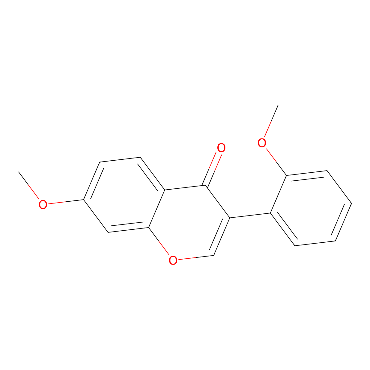 7-methoxy-3-(2-methoxyphenyl)-4H-chromen-4-one molecular structure, CAS 19725-40-7
