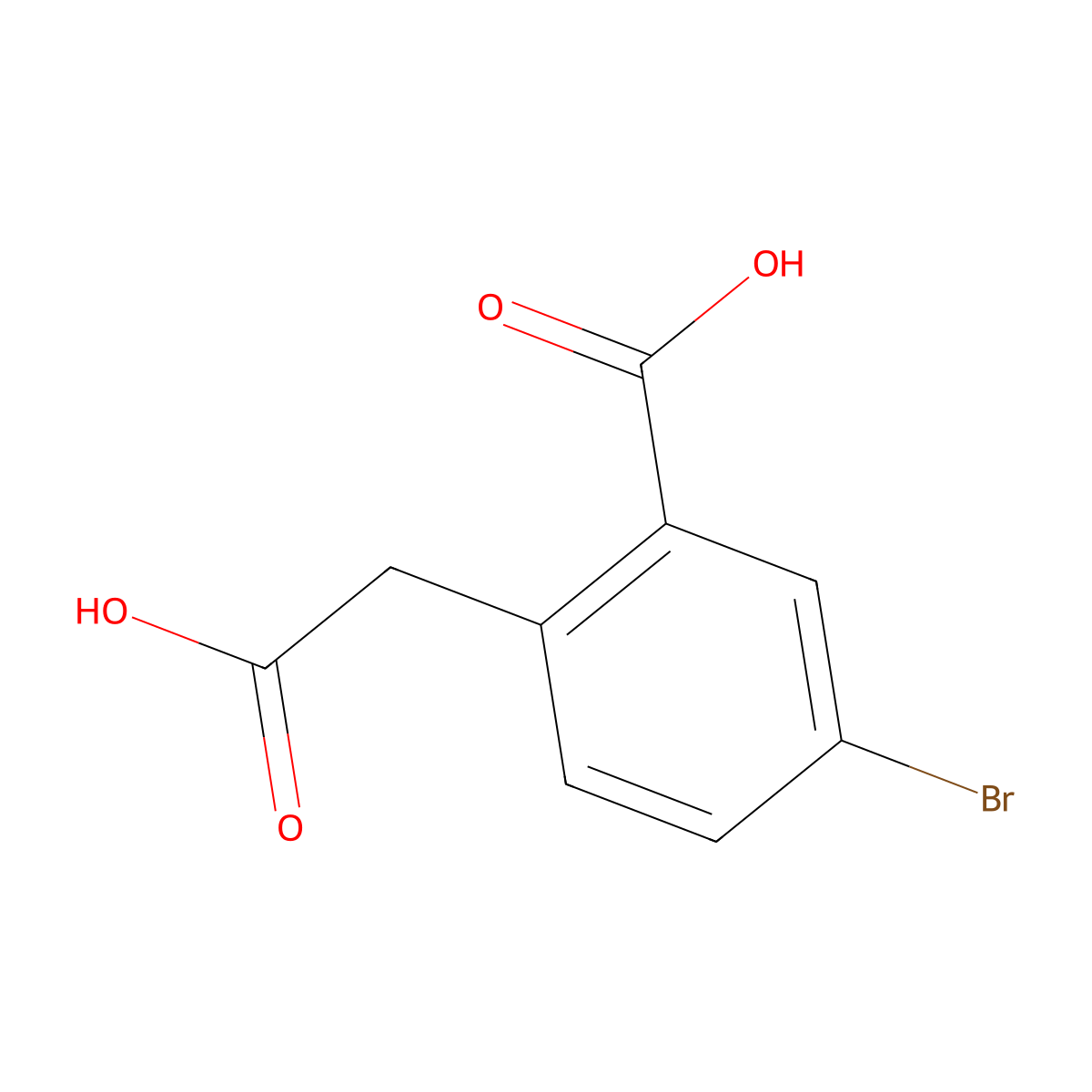 5-Bromo-2-(carboxymethyl)benzoic acid molecular structure, CAS 19725-82-7