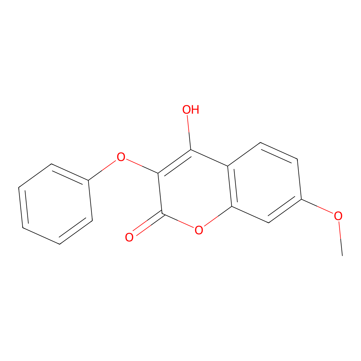 3-Phenoxy-4-hydroxy-7-methoxycoumarin molecular structure, CAS 19725-96-3