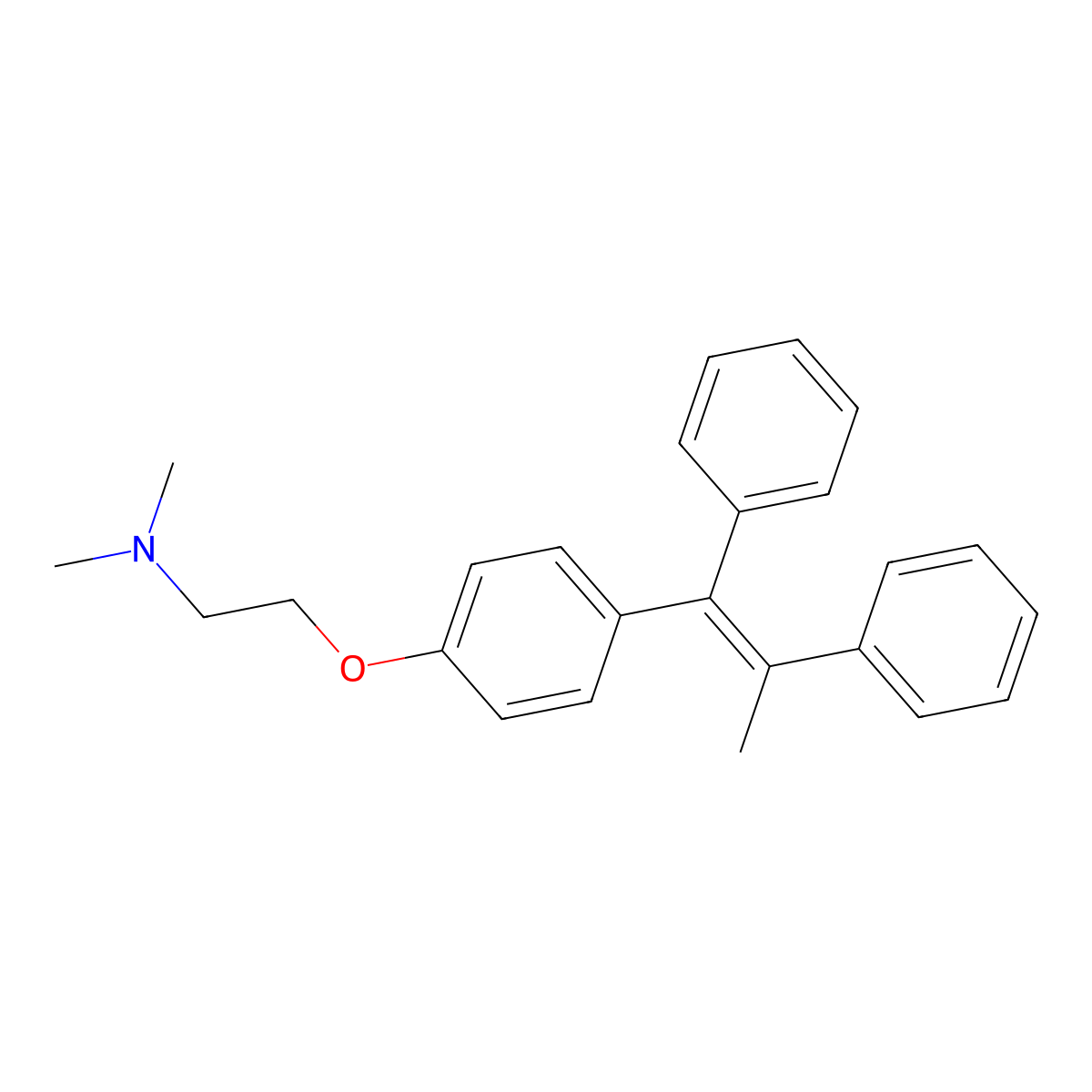 2-[4-(1,2-Diphenyl-1-propenyl)phenoxy]-N,N-dimethylethanamine (E/Z Mixture) molecular structure, CAS 197251-11-9