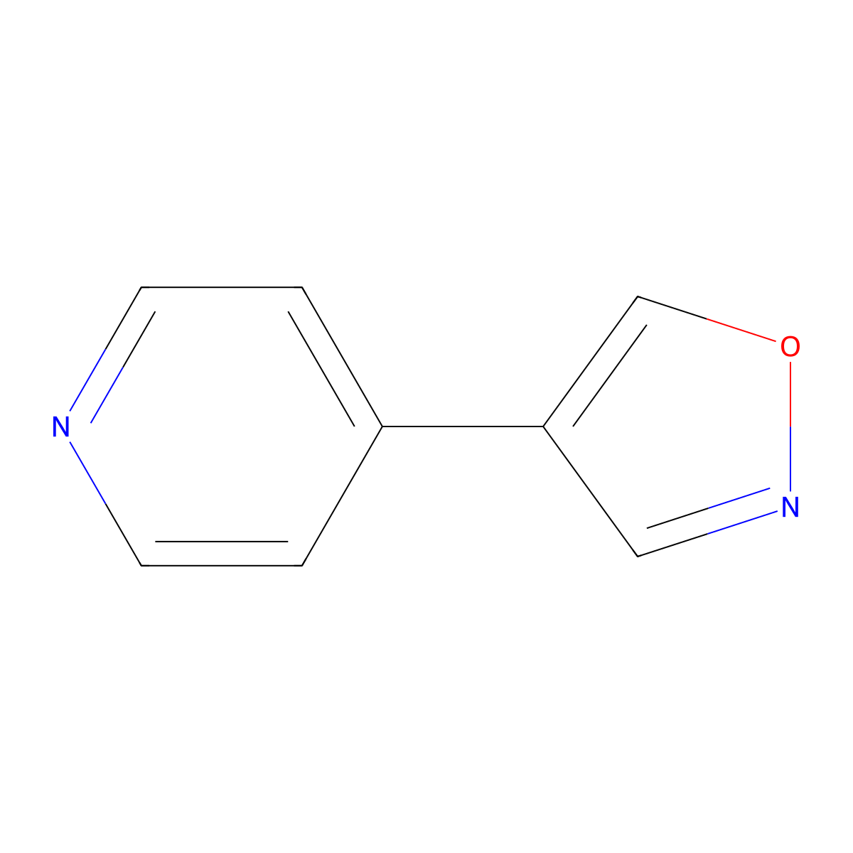 4-Pyridin-4-yl-1,2-oxazole molecular structure, CAS 197251-70-0