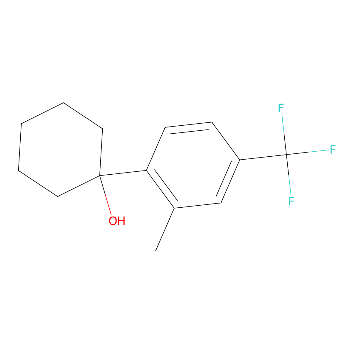 1-(2-Methyl-4-(trifluoromethyl)phenyl)cyclohexanol molecular structure, CAS 1972519-47-3