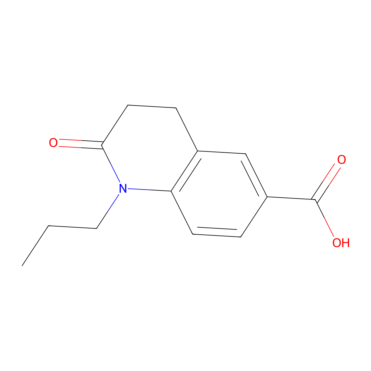 2-Oxo-1-propyl-1,2,3,4-tetrahydroquinoline-6-carboxylic acid molecular structure, CAS 1972569-67-7