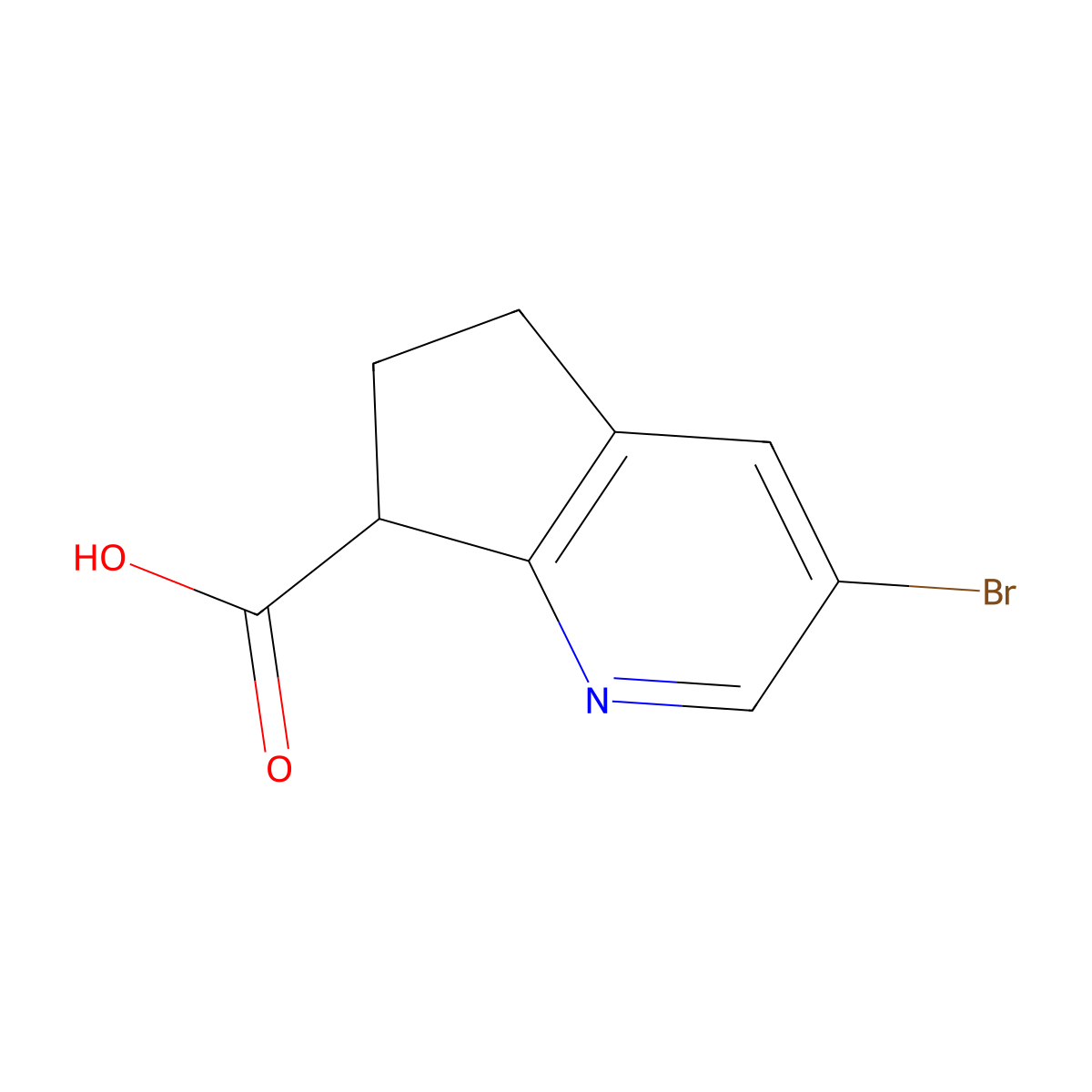 3-Bromo-6,7-dihydro-5H-cyclopenta[b]pyridine-7-carboxylic acid molecular structure, CAS 1972580-93-0