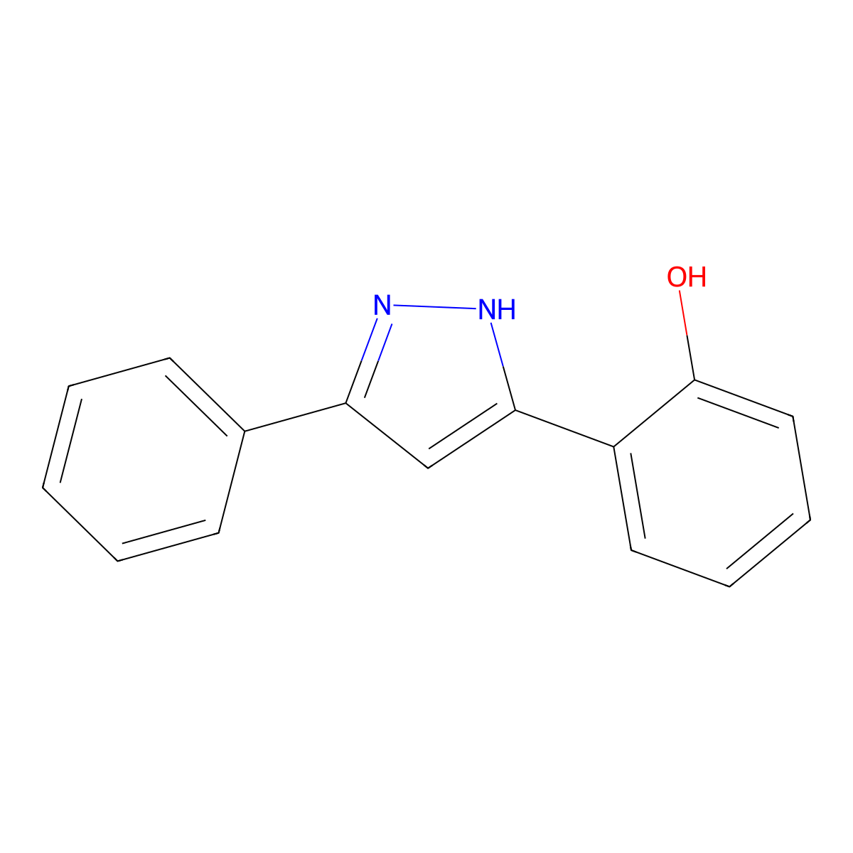 2-(5-phenyl-1H-pyrazol-3-yl)phenol molecular structure, CAS 19726-12-6