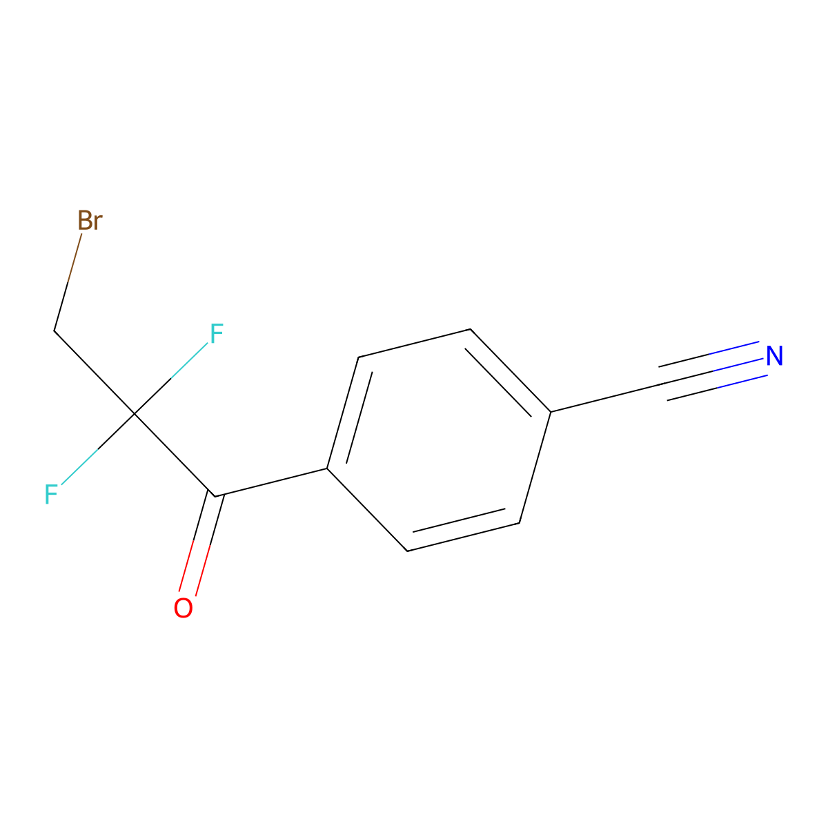 4-(3-Bromo-2,2-difluoropropanoyl)benzonitrile molecular structure, CAS 1972635-69-0