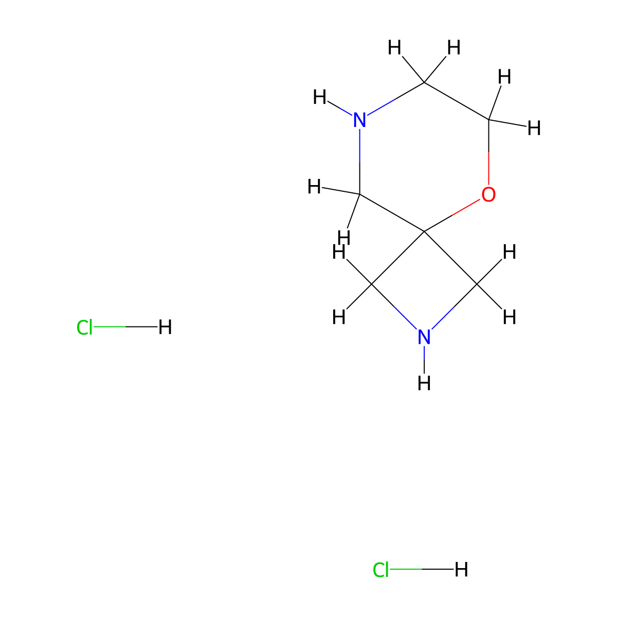 5-Oxa-2,8-diazaspiro[3.5]nonane dihydrochloride molecular structure, CAS 1972659-53-2