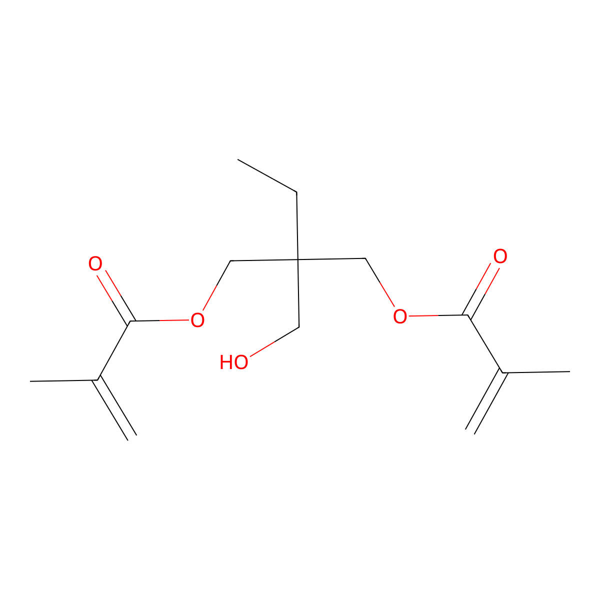 2-Ethyl-2-(hydroxymethyl)-1,3-propanediyl bismethacrylate molecular structure, CAS 19727-16-3