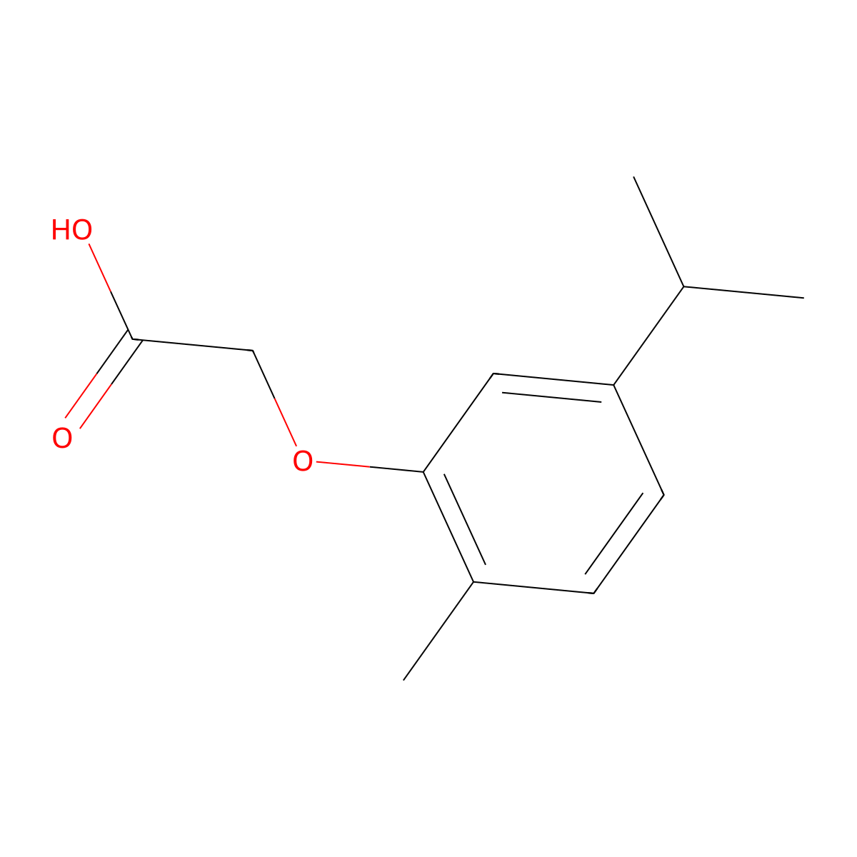 2-[2-Methyl-5-(propan-2-yl)phenoxy]acetic acid molecular structure, CAS 19728-20-2