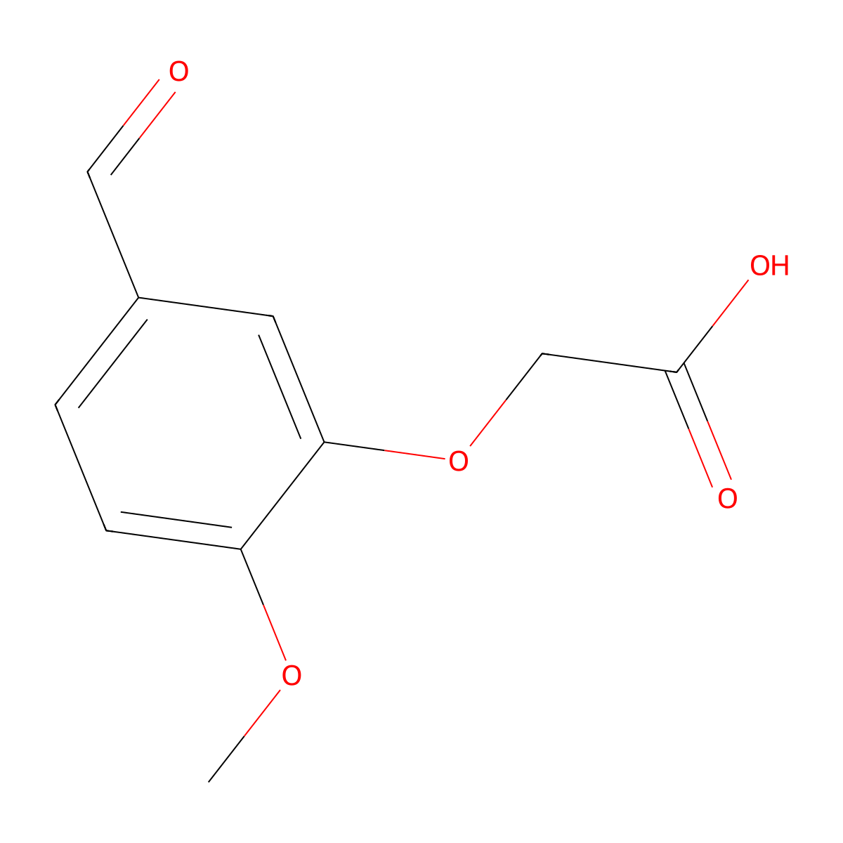(5-Formyl-2-methoxyphenoxy)acetic acid molecular structure, CAS 19728-22-4