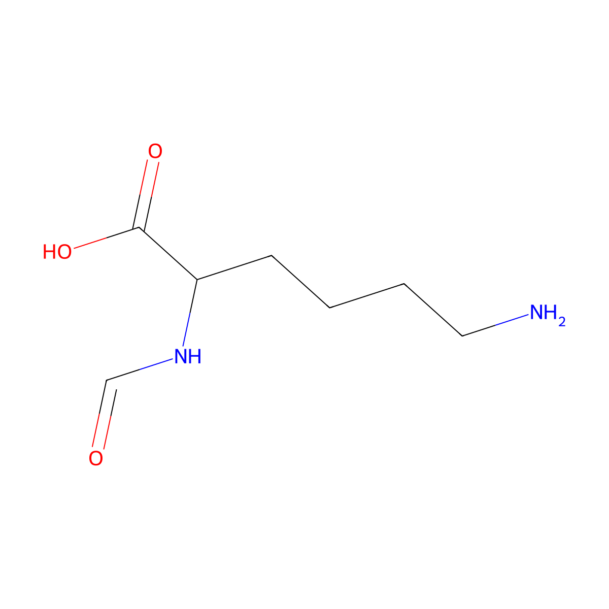 Formyl-l-lysine molecular structure, CAS 19729-28-3