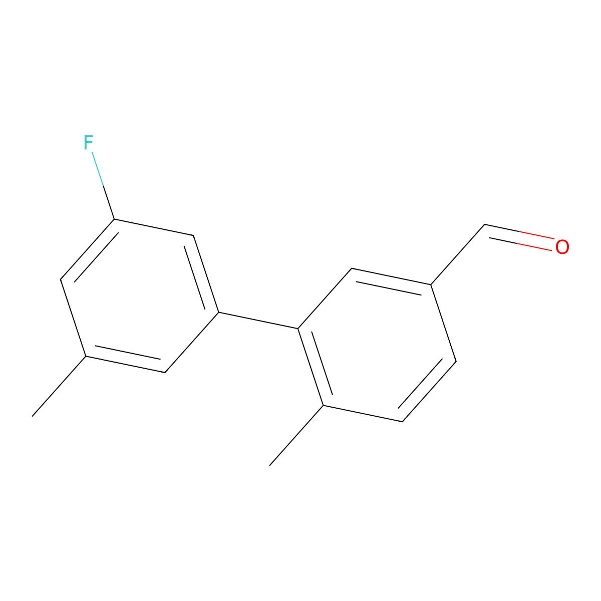 3'-Fluoro-5',6-dimethyl[1,1'-biphenyl]-3-carboxaldehyde molecular structure, CAS 1972906-04-9