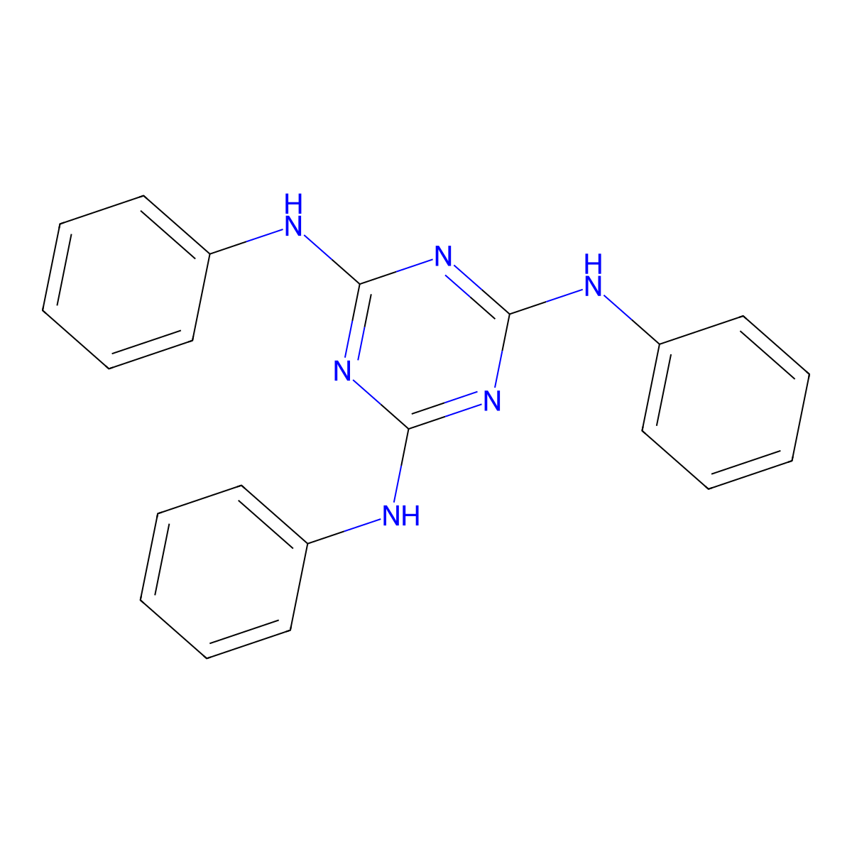 Triphenylmelamine molecular structure, CAS 1973-05-3