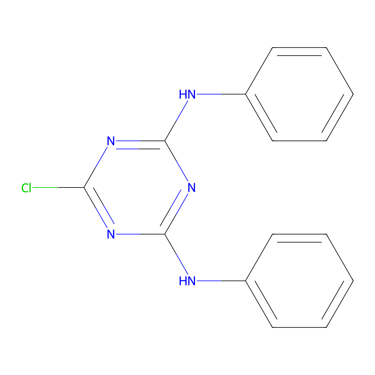1,3,5-Triazine-2,4-diamine, 6-chloro-N2,N4-diphenyl- molecular structure, CAS 1973-09-7