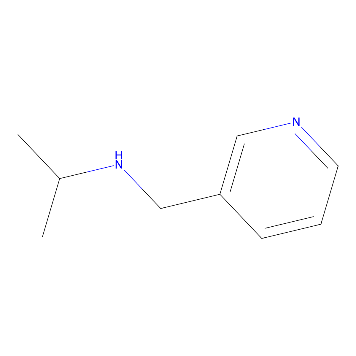 N-(pyridin-3-ylmethyl)propan-2-amine molecular structure, CAS 19730-12-2