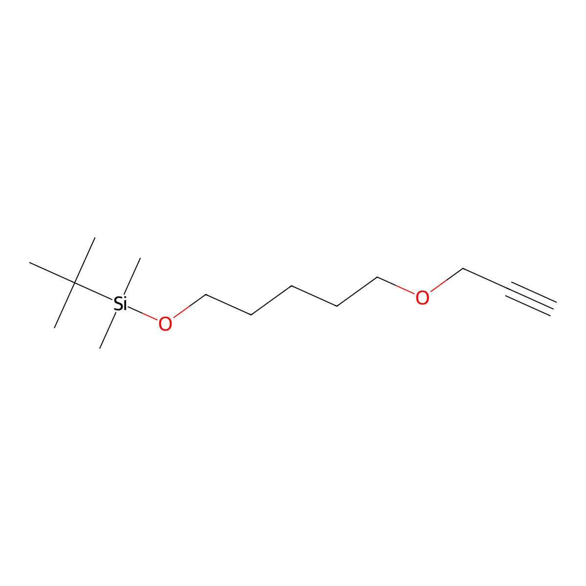 Tert-butyldimethyl{[5-(prop-2-yn-1-yloxy)pentyl]oxy}silane molecular structure, CAS 197304-85-1