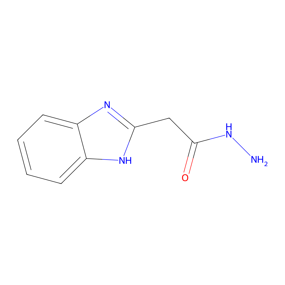 2-(1H-1,3-benzodiazol-2-yl)acetohydrazide molecular structure, CAS 19731-02-3