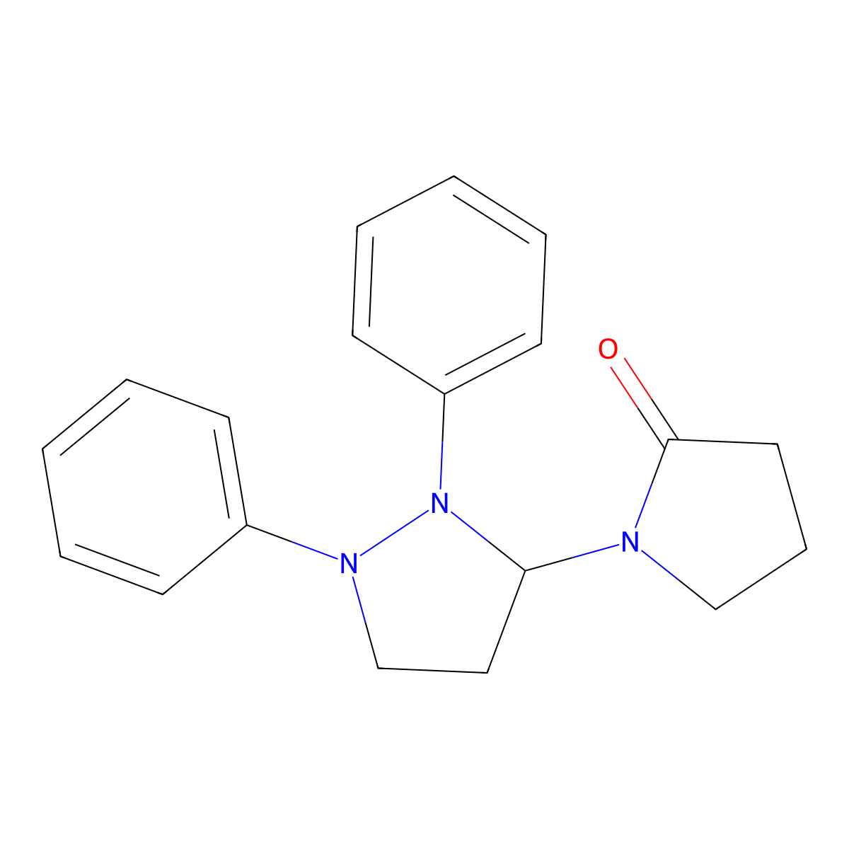 1-(1,2-Diphenylpyrazolidin-3-yl)pyrrolidin-2-one molecular structure, CAS 197310-59-1
