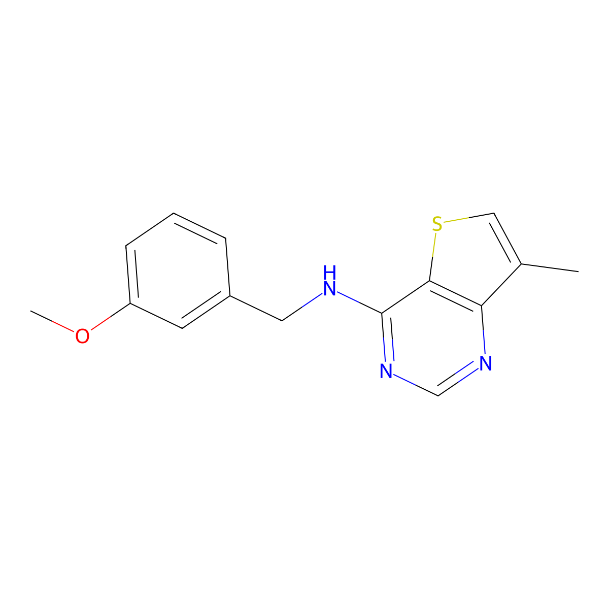 N-[(3-methoxyphenyl)methyl]-7-methylthieno[3,2-d]pyrimidin-4-amine molecular structure, CAS 1973117-87-1