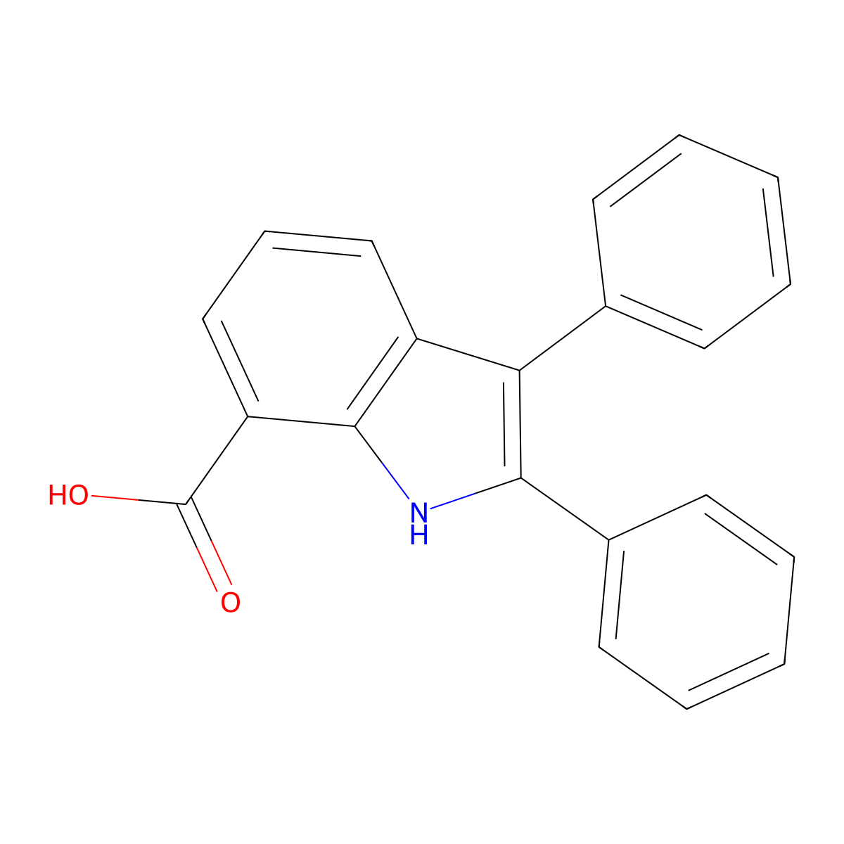2,3-diphenyl-1H-indole-7-carboxylic acid molecular structure, CAS 197313-74-9