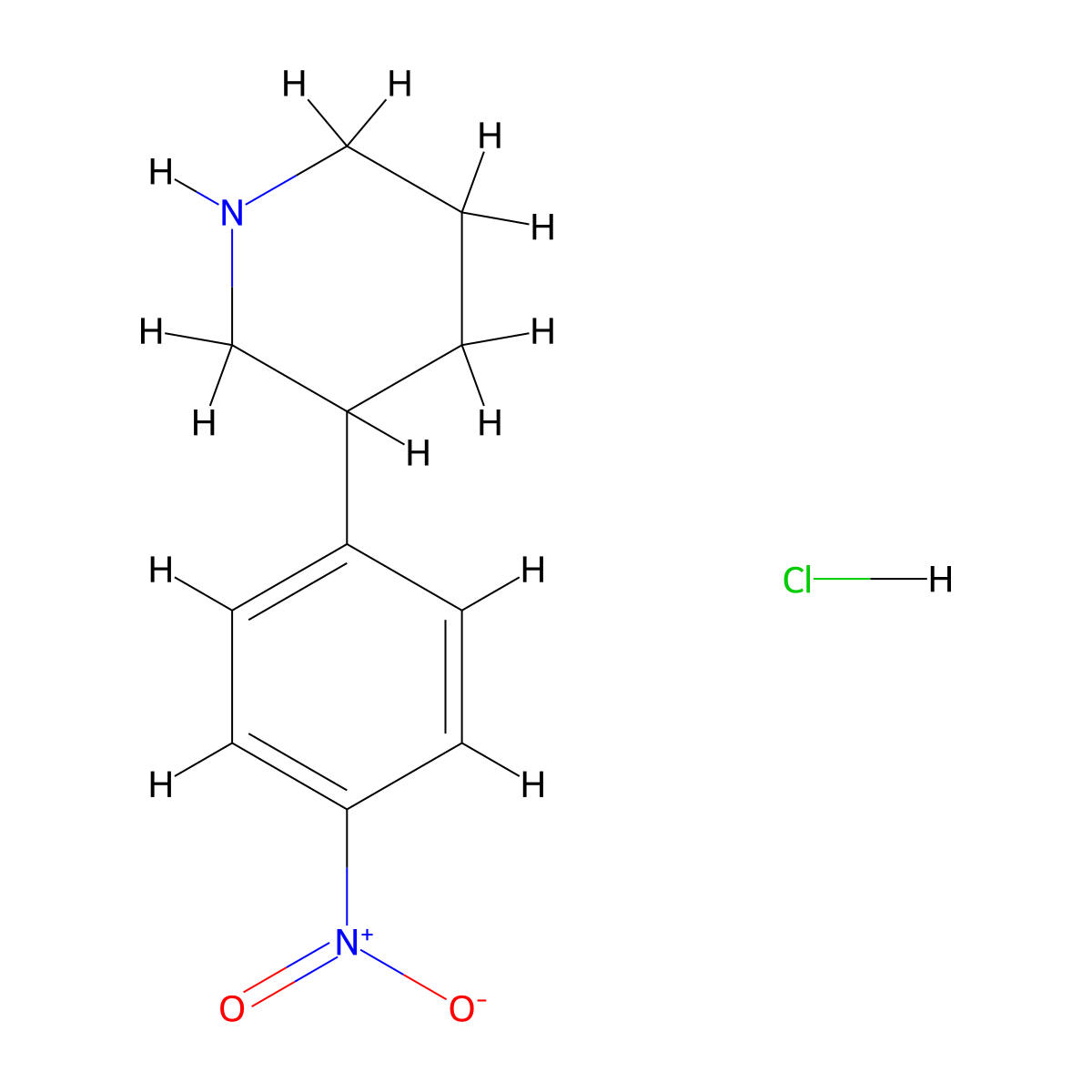 3-(4-Nitrophenyl)Piperidine Hydrochloride molecular structure, CAS 19733-54-1