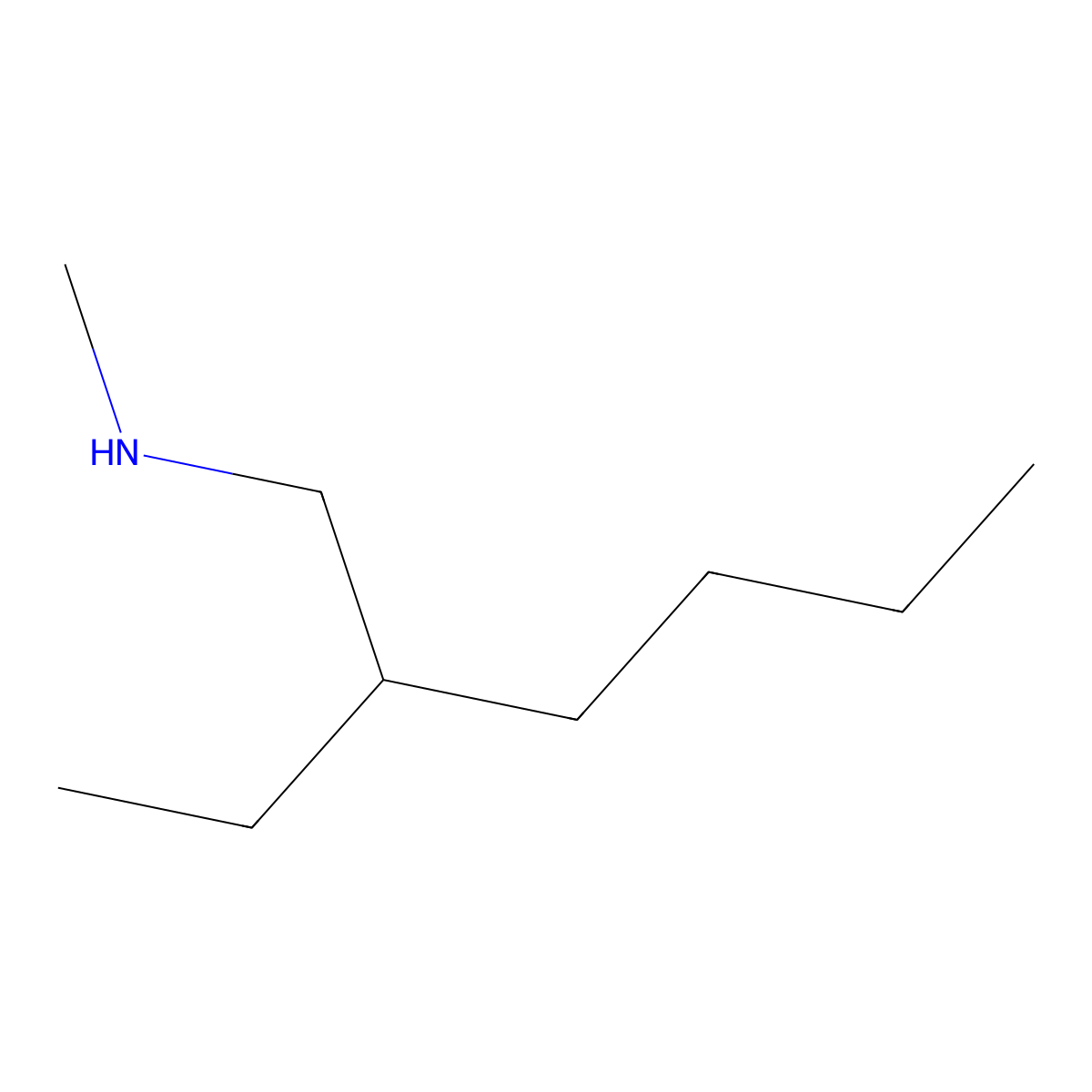 (2-Ethylhexyl)(methyl)amine molecular structure, CAS 19734-51-1