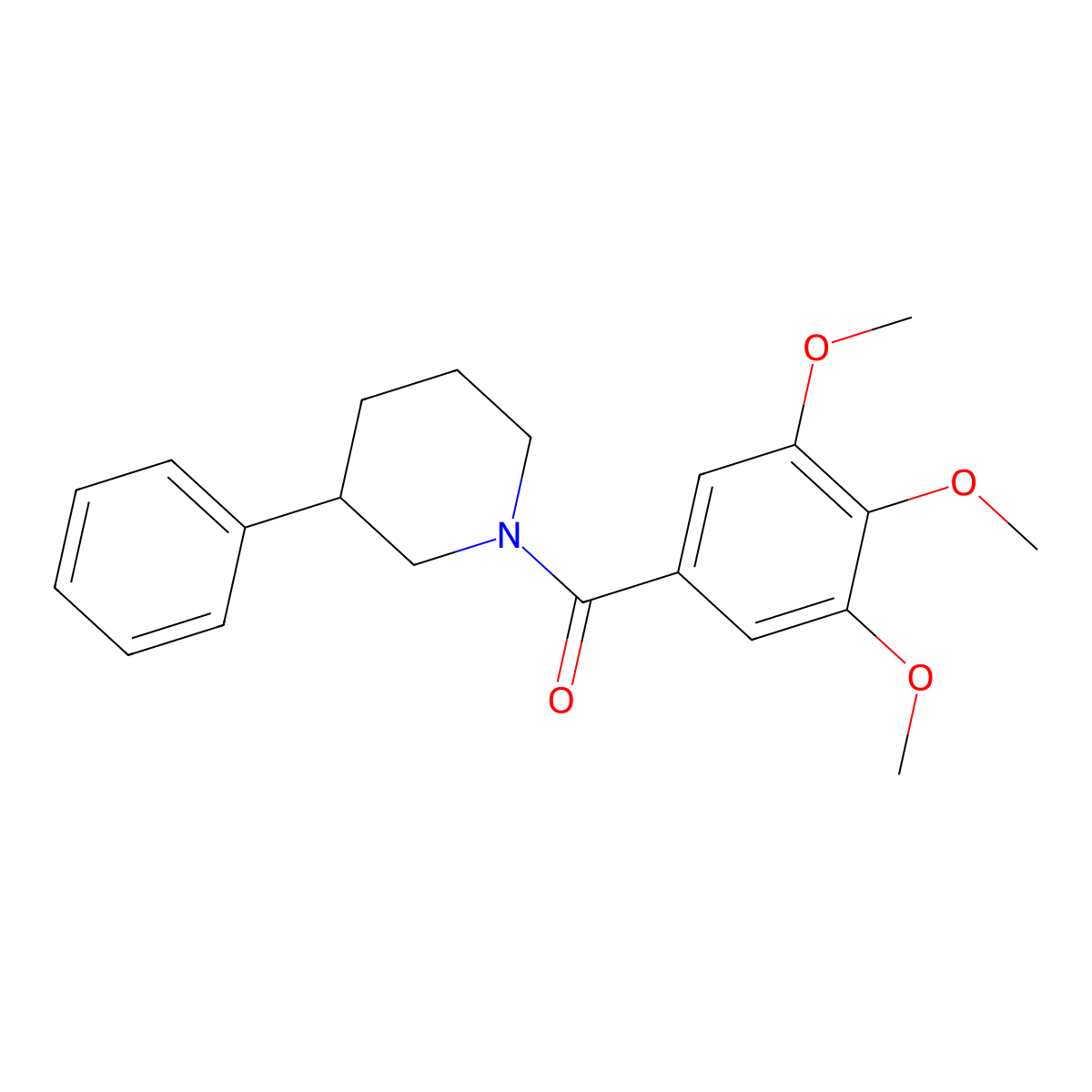 (3-Phenylpiperidin-1-yl)-(3,4,5-trimethoxyphenyl)methanone molecular structure, CAS 19734-74-8