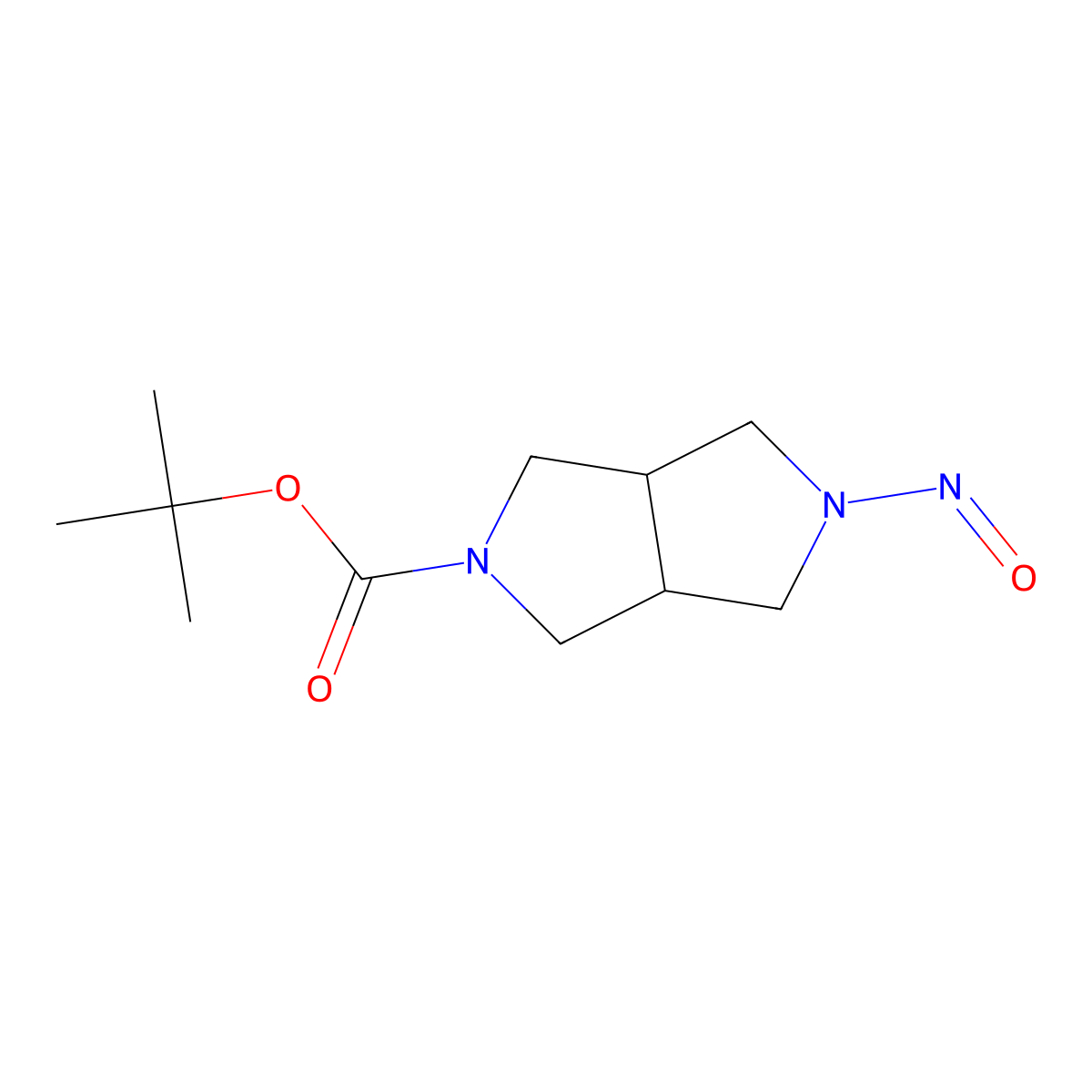 1,1-Dimethylethyl hexahydro-5-nitrosopyrrolo[3,4-c]pyrrole-2(1H)-carboxylate molecular structure, CAS 1973427-11-0