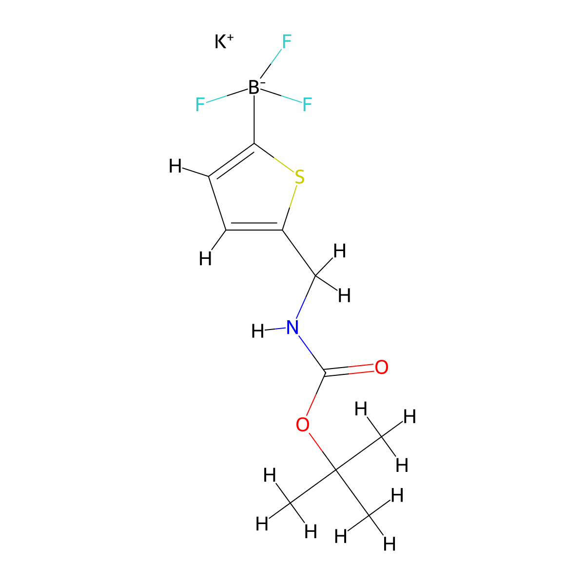 Potassium [5-({[(tert-butoxy)carbonyl]amino}methyl)thiophen-2-yl]trifluoroboranuide molecular structure, CAS 1973455-06-9