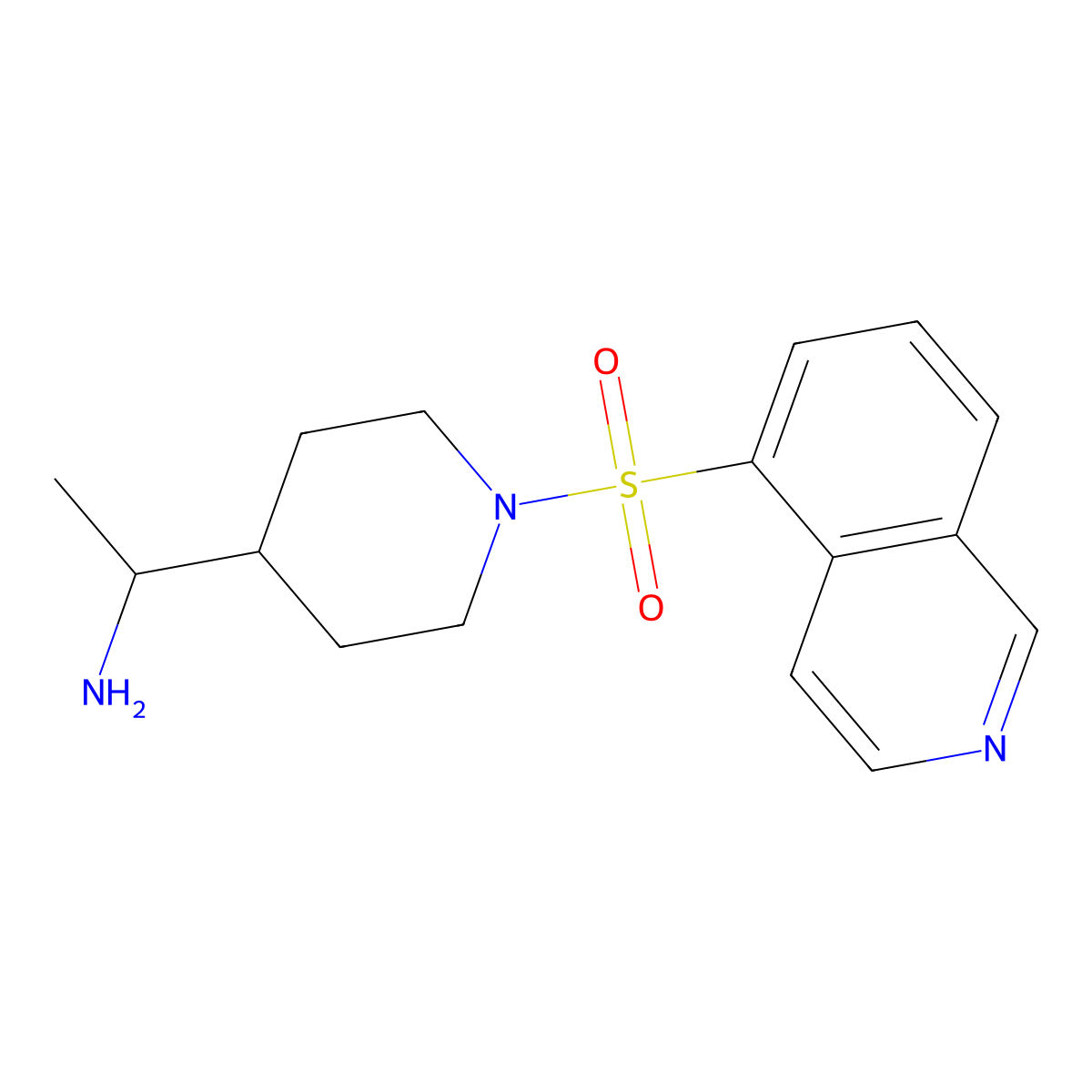 (1R)-1-(1-isoquinolin-5-ylsulfonylpiperidin-4-yl)ethanamine molecular structure, CAS 1973494-16-4