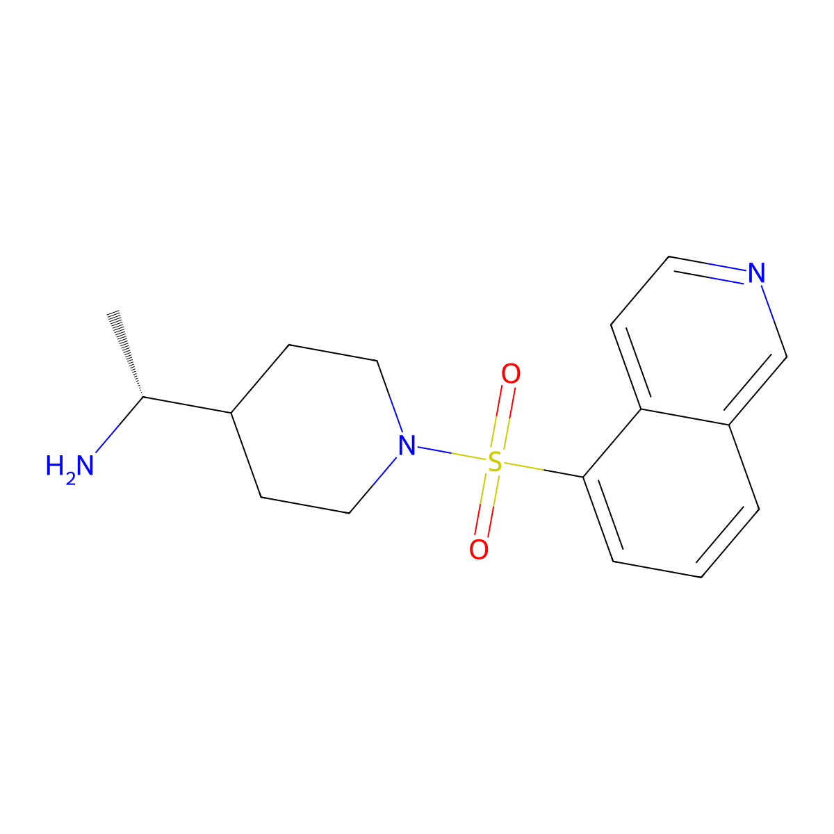 (1R)-1-(1-isoquinolin-5-ylsulfonylpiperidin-4-yl)ethanamine molecular structure, CAS 1973494-16-4