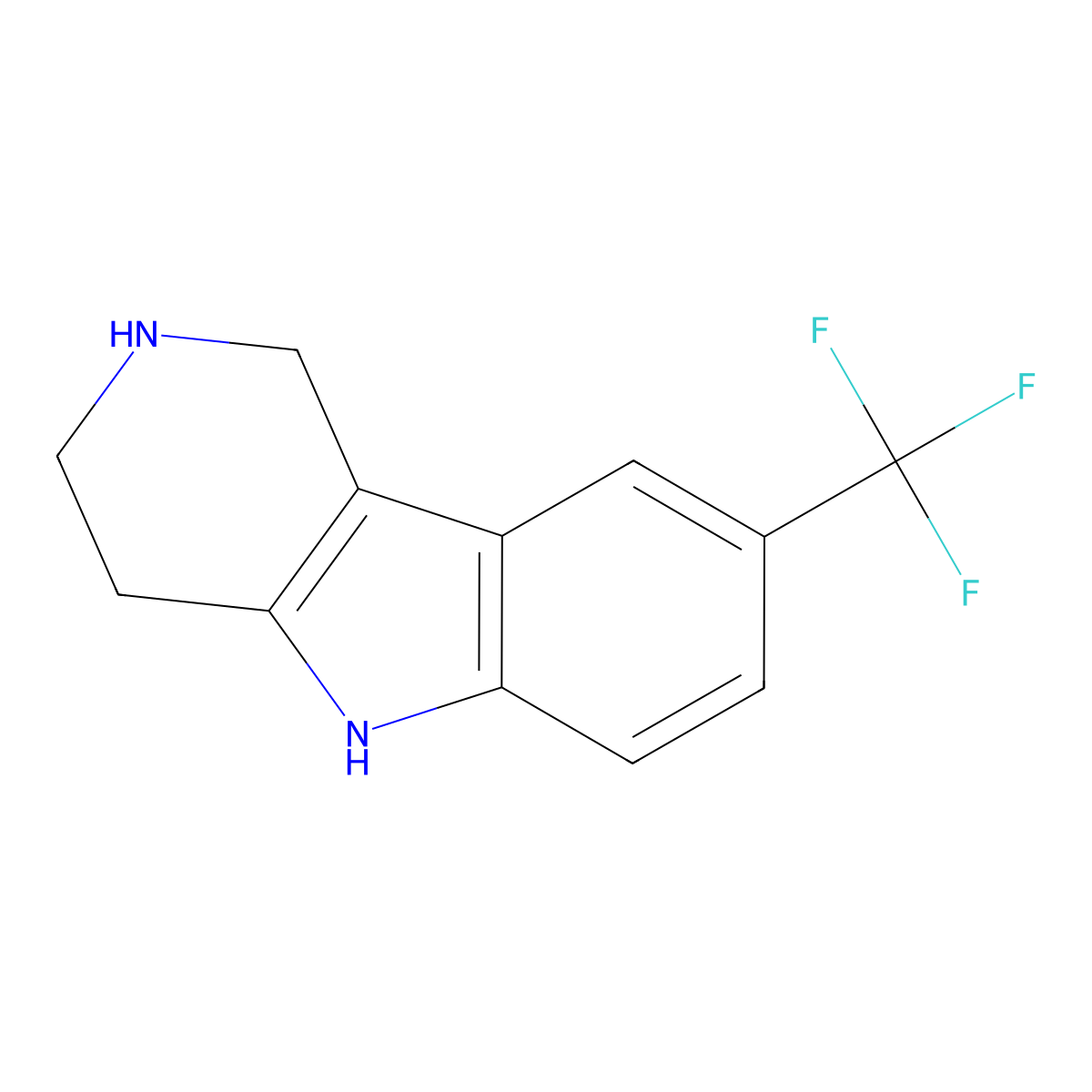 8-(Trifluoromethyl)-2,3,4,5-tetrahydro-1H-pyrido[4,3-B]indole molecular structure, CAS 19735-44-5