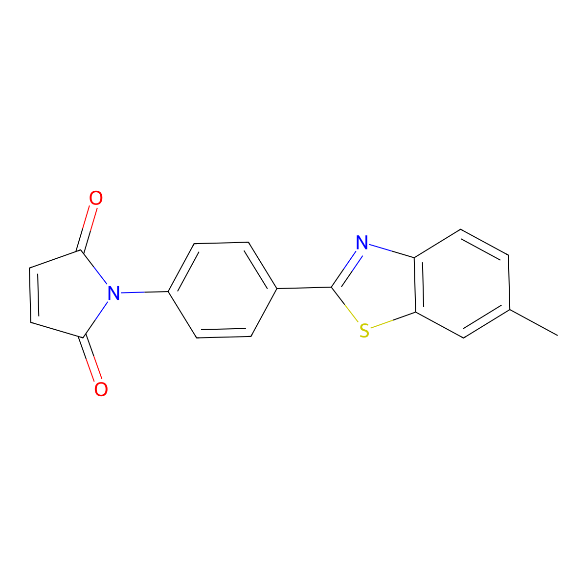 1-[4-(6-methyl-1,3-benzothiazol-2-yl)phenyl]-2,5-dihydro-1H-pyrrole-2,5-dione molecular structure, CAS 19735-68-3